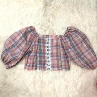 ราคา เสื้อครอปแขนตุ๊กตา ลายสก็อต (4115247543)