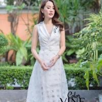 ราคา Dress ยาว สีขาว งานป้าย vine (2016247213)