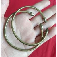 ราคา กำไลข้อมือทองเหลือง​แท้ หัวบัว(งานเก่า)​คู่​ สวยค่ะ (25632260861)