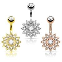 ราคา เครื่องประดับ จิวแหวนเจาะร่างกาย สะดือรูปดอกบัวแฟชั่นคลาสสิก (21059718821)