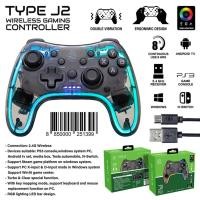 ราคา จอยเกมส์ไร้สาย EGA TYPE J2 Wireless Gaming Controller ตัวจอยโปร่งใสโชว์ไฟ RGB 10 สี ใช้งานได้นาน 8 ชั่วโมง (24956311034)