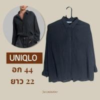 ราคา เสื้อเชิ้ต เชิ้ตดำ เชิ้ตUniqlo (24858426472)