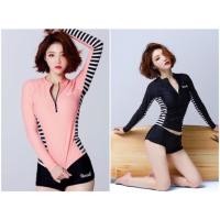 ราคา ชุดว่ายน้ำกางเกงขาสั้น ชุดว่ายน้ำแขนยาว ชุดว่ายน้ำสีชมพู ชุดดำน้ำ ชุดว่ายน้ำเกาหลี ชุดว่ายน้ำกันUV (994880223)