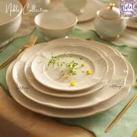 ราคา Violet Flamingo เซ็ตรับประทานอาหาร รุ่น Noble Gold สีขาวงาช้างขอบทอง งานเซรามิคคุณภาพเกรดพรีเมี่ยม ส่งออกต่างประเทศ (24172822520)