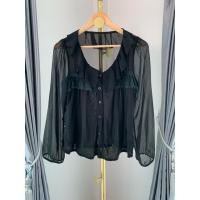 ราคา เสื้อชีฟองแต่งลูกไม้สีดำ อก36 รอบแขน18 ยาว22 B397 (29201301991)