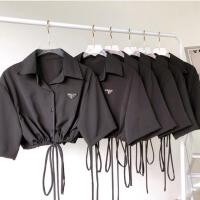 ราคา PD Shirt เสื้อเชิ้ตแขนสั้น Pd ผ้าหางกระรอกดีมากๆๆๆๆ ผูกเอว หรือไม่ผูกก็ได้ (21851719104)