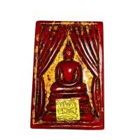 ราคา พระสมเด็จพิมพ์แหวกม่านเนื้อหยกแดงปิดทองแท้,พระสมเด็จ (17628226283)