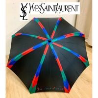 ราคา [YSL] ร่มญี่ปุ่นมือสอง ร่มพับ 2 ตอน พื้นดำ สีสันสดใส แบรนด์ YVES SAINT LAURENT(ไม่มีปลอกร่ม) (20286126383)