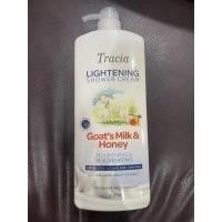 ราคา สบู่นมแพะผสมน้ำผึ้งขวดปั๊มใหญ่ Tracia Lightening Shower Cream 1000ml กลิ่นหอมมาก (20659426161)
