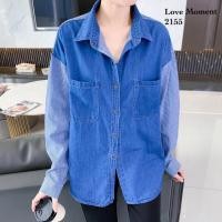 ราคา เสื้อเชิ้ตแขนยาว ผ้ายีนส์ทอลายไม่หนา เนื้อผ้าดีใส่สบายCode 2155 (24672064542)