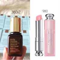 ราคา Set Dior lip glow 001 + Estee lauder ANR 7ml 2 ขวด (1819311806)