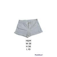 ราคา กางเกงยีนส์บางขาสั้นสีขาว H&M มือสอง (20388042900)
