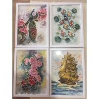 ราคา ภาพวาดนกยูงคู่ ปลาคราป8ตัว เรือสำเภาทอง ดอกโบตั๋น ภาพมงคล สีน้ำ ขนาดA4 พร้อมกรอบ เลือกสีกรอบได้ แขวนได้ตั้งได้ (25975729320)