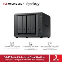 ราคา Synology DS423+ NAS 4-bay DiskStation, Intel Celeron J4125, 2GB non-ECC DDR4, 2 x M.2 NVMe SSD, 2x1GbE Base T (14398887519)