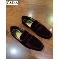 ราคา Zara แท้ มือหนึ่ง รองเท้ากำมะหยี่สีแดง ฺBurgyndy size 36 ผู้ดีมากก ขับผิวใส่แล้วเท้าไม่ดำค่า (7820526505)