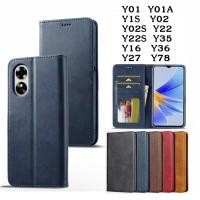 ราคา 015.เคสฝาพับหนัง เคสมีแม่เหล สำหรับ VIVO - Y01 Y01A Y1S Y02 Y02S Y22 Y22S Y35 Y16 Y36 Y27 4g 5g Y78 เคสเปิดปิด (15299351759)
