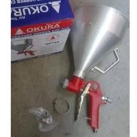 ราคา ปืนยิงทราย พ่นทราย พ่นสี พ่นเทคเจอร์ พ่นสีปูน พ่นสีเทคเจอร์ กระป๋องอลูมิเนียม okura 9514a (1605344599)