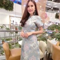 ราคา เดรสผ้าทอปักนูน แบบยาว (2359907772)