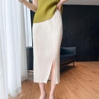 ราคา Issey Miyake Counter Quality2022Summer Sanzhai Pleated Casual Fashion All-Matching Temperament Commute Front Slit Skirt (24515731995)