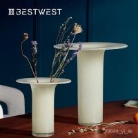 ราคา แจกันดอกไม้ จานสีขาวนมแจกันดอกไม้แก้วโบราณ ของตกแต่งบ้านระดับไฮเอนด์ RZGC (29753012489)