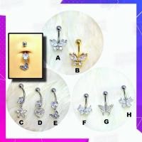 ราคา จิวสะดือ จิวใส่สะดือ เครื่องประดับร่างกาย สีเงิน ประดับด้วยคริสตัลแท้ ขนาดก้าน 1.6 ก้านยาว 8 มิล มาตรฐาน (15297408316)