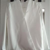 ราคา เสื้อคอวี ไขว้หน้า ผ้าซาติน สีขาว อก 36" (3343969301)