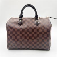ราคา LV Louis Vuitton SPEEDY30 Brown Checkerboard Single Shoulder Portable Modern Handbag (19766570436)