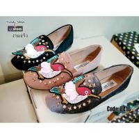 ราคา รองเท้าคัทชู ส้นแบน หนังกำมะหยี่ (1257003721)