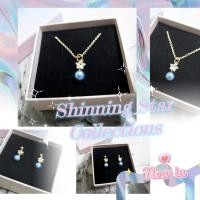 ราคา พร้อมส่งจากไทยset สร้อยคอจี้ไข่มุก ต่างหูไข่มุกแท้ ดาวคริสตัล (23387334565)