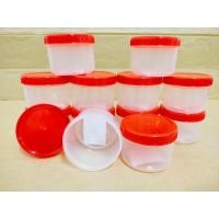 ราคา *12ใบ* NO.1400 กระปุกพลาสติก ฝาแดง ขนาด 50 ml เส้นผ่าศูนย์กลาง 5.5ซม. สูง 4 ซม. (แพค 1โหล 12 ใบ) (11739694625)