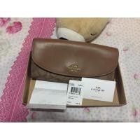 ราคา Coach กระเป๋าตังค์ใบยาว สีน้ำตาลลายซี ใหม่มีมีตำหนิ (7218733001)