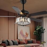 ราคา ♞,♘Yida อเมริกันโคมไฟพัดลมคริสตัลห้องรับประทานอาหารห้องนั่งเล่นโคมไฟพัดลมเพดานโคมไฟโบราณบ้านหรูหราโ (25376753380)