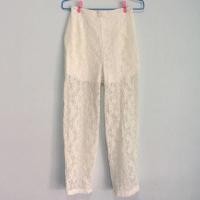 ราคา กางเกงลูกไม้ซีทรูสีขาวครีม มือสอง (768032481)