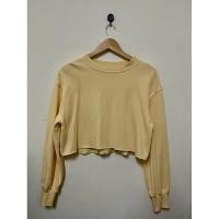 ราคา H&M เสื้อสเวตเตอร์ครอปชายรุ่ยสีเหลือง (มือสอง) (13099835325)