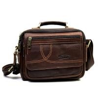 ราคา Chinatown leather กระเป๋าสะพายผู้ชายหนังวัวแท้สวยสีน้ำตาลแทน สายหนัง ST (5316527902)