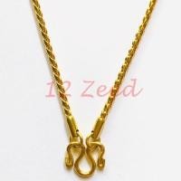 ราคา สร้อยคอห้อยพระสีทอง ลายเกลียวเชือก ขนาด 2 มิล งานทองเลเซอร์ สแตนเลสแท้ 100% สร้อยสวมคอ เครื่องประดับ stainless steel (3153651070)