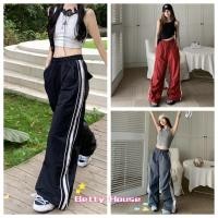 ราคา Betty House ชุดเอี๊ยม ทรงหลวม สีแดง กางเกงกีฬาลายด้านข้างสไตล์อเมริกันวินเทจ (24064776670)