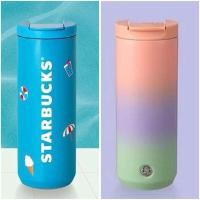 ราคา Starbucks Thailand Gradient Pink Purple Green Tumbler 12oz and Beachside Tumbler 16oz (25605445144)