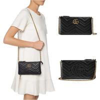 ราคา GUCCI GG Marmont ป้ายทอง LOGO อเนกประสงค์/หนังควิลท์/กระเป๋าสะพายโซ่/กระเป๋าผู้หญิง/สีดำ (25628065085)