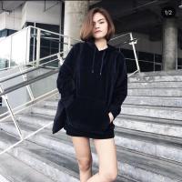 ราคา เสื้อฮู้ดดี้กำมะหยึ่ h&m สีน้ำเงิน size M มือสอง สภาพ 80% (7138960359)