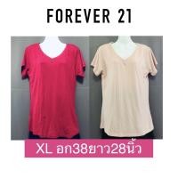 ราคา FOREVER 21 เสื้อยืด ผ้าลื่นๆ เย็นสบาย แบรนด์แท้ (9108441517)