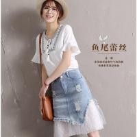 ราคา กระโปรงยีนส์ แต่งลูกไม้ (2301090134)