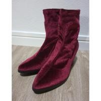 ราคา ของใหม่ รองเท้าบูทกำมะหยี่Forever21 สีRedwine size 39 (6738874498)