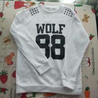 ราคา แขนยาวผ้าสำลีสีขาว WOLF88 SUHO EXO #มือสอง (28049802)