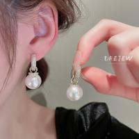 ราคา DREJEW ต่างหูเข็มเงิน 925 ประดับเพทาย รูปหยดน้ํา ไข่มุก ทอง 18K หรูหรา (24472876140)