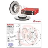 ราคา 09 B039 11 จานเบรค ล้อ F (ยี่ห้อ BREMBO) รุ่น HC AUDI Q5 2.0 3.0 TDI TFSI Quattro ปี2008-> (9266822596)