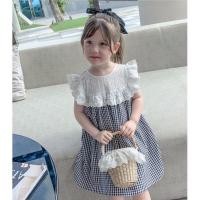 ราคา เสื้อเด็กผู้หญิงลายตารางสีดำขาวปกคอลูกไม้ (13504567764)