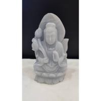 ราคา หยกม่วงพม่า แกะสลักเจ้าแม่กวนอิม สีม่วงเนื้อเทียนวาว (7501238691)