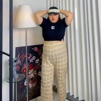 ราคา กางเกงลายตาราง สไตล์เกาหลี ลายสก็อต สาวอวบ ผู้หญิงเอวสูงยางยืด ทรงกระบอก ผ้านิ่มเด้งๆ ทิ้งตัวใส่สวย กางเกงขายาว (24120020378)