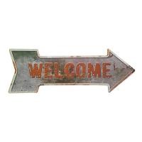 ราคา ป้ายสังกะสีวินเทจ Welcome (ปั๊มนูน) (1029807231)
